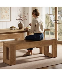 Tribesigns Dining Bench, Farmhouse Wooden Shoe Bench for Entryway, Dining Room, Living Room, End of Bed