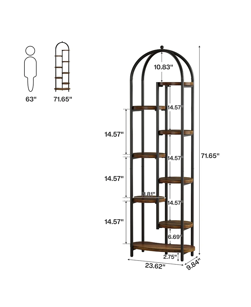 Tribesigns Arch Plant Stand Indoor, 71" Tall Corner Plant Shelf, 8-Tier Plants Stand with Metal Support Frame