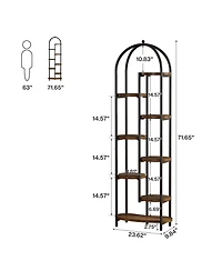 Tribesigns Arch Plant Stand Indoor, 71" Tall Corner Plant Shelf, 8-Tier Plants Stand with Metal Support Frame