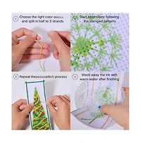 Gnuadz 6 Set Cross Bookmark Embroidery Kit Stamped Diy Stitching Books Cats Adults 6 Set