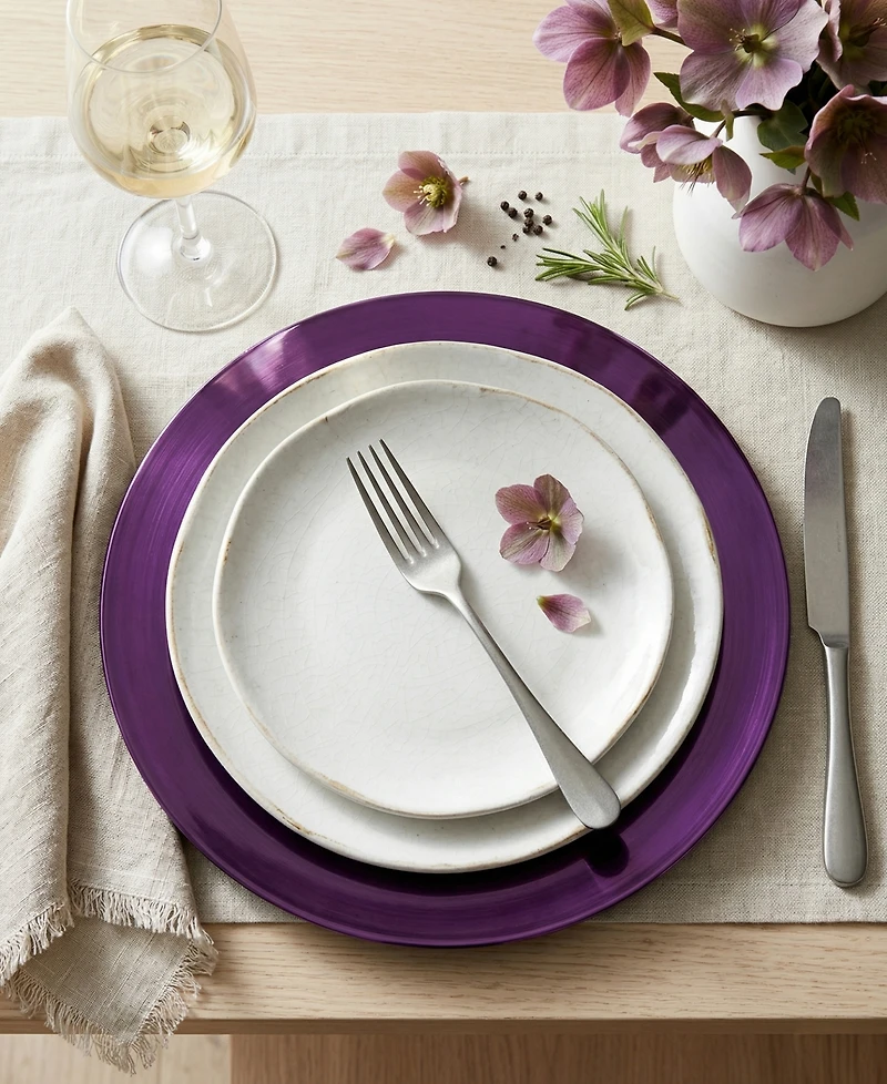 American Atelier Metallic Round Charger Plate 12 Piece Dinnerware Set, Service for 12