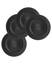 American Atelier Sunray Black Glass Charger Plate 13", Set of 4