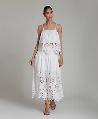 Avec Les Filles Women's Cutwork Detail Bandeau Top
