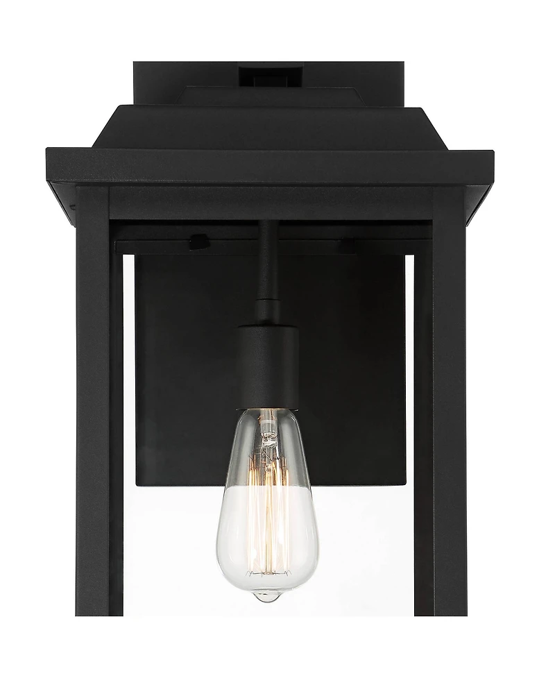 John Timberland Eastcrest Modern Outdoor Wall Light Fixtures Set of 2 Textured Metal 20 1/2" Clear Glass for Post Exterior Barn Deck