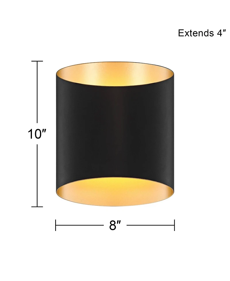 Possini Euro Design Everard 10" High Modern Outdoor Wall Light Fixture Mount Porch House Led Bulb Weatherproof Matte