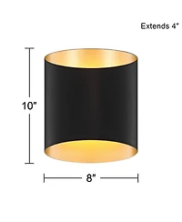 Possini Euro Design Everard 10" High Modern Outdoor Wall Light Fixture Mount Porch House Led Bulb Weatherproof Matte