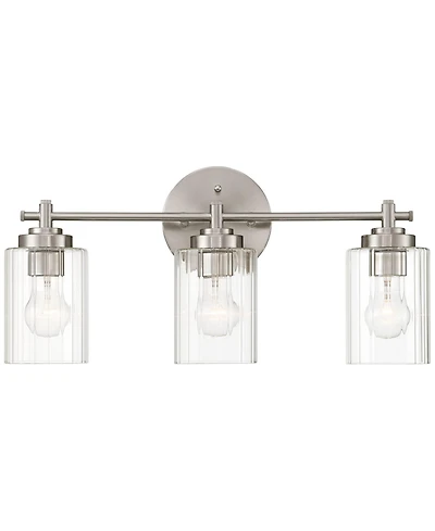 Possini Euro Design Elizabeth 21 3/4" High 3 Light Bathroom Vanity Wall Lamp Light Fixture Mount Hardwired Brushed Nickel