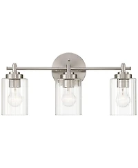 Possini Euro Design Elizabeth 21 3/4" High 3 Light Bathroom Vanity Wall Lamp Light Fixture Mount Hardwired Brushed Nickel