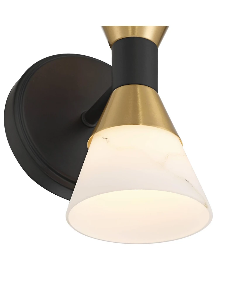 Possini Euro Design Possini Euro Domino 9 1/2"H and Brass 2-Light Wall Sconce