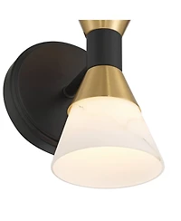 Possini Euro Design Possini Euro Domino 9 1/2"H and Brass 2-Light Wall Sconce