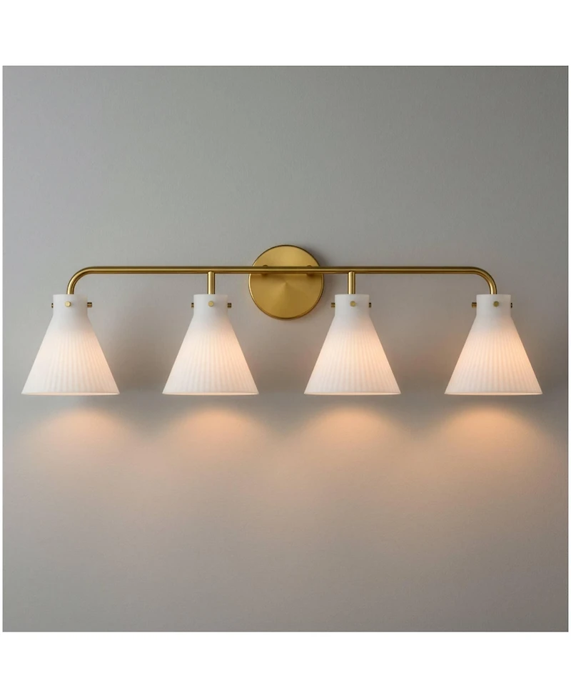 Possini Euro Design Possini Euro Cielo 33" Wide Warm Brass 4-Light Bath Light