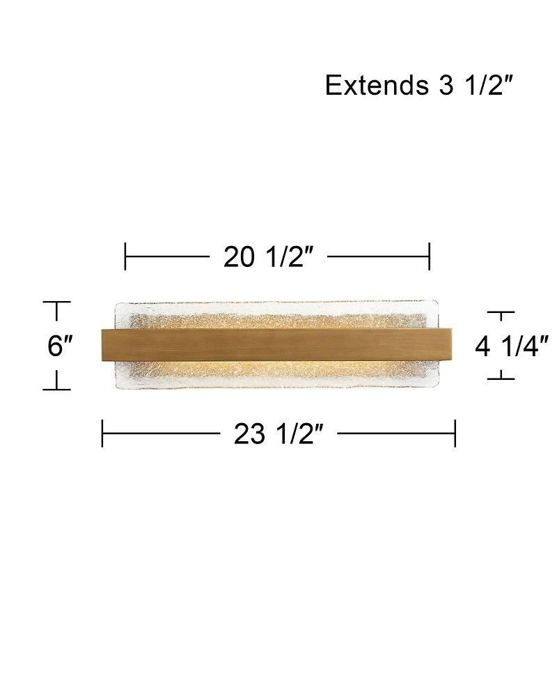 Possini Euro Design Possini Euro Cascadia 23 1/2" Wide Brass and Glass Led Bath Light