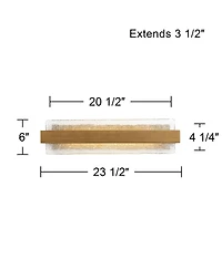 Possini Euro Design Possini Euro Cascadia 23 1/2" Wide Brass and Glass Led Bath Light