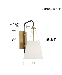 Possini Euro Design Crysta 16 3/4" High Modern Wall Sconce Light Lamp Fixture Mount Set of 2 Bedroom Hardwired Warm Brass