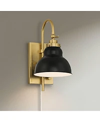 Possini Euro Design Possini Euro Lilith 13 1/2" High Antique Brass Plug-In Wall Light