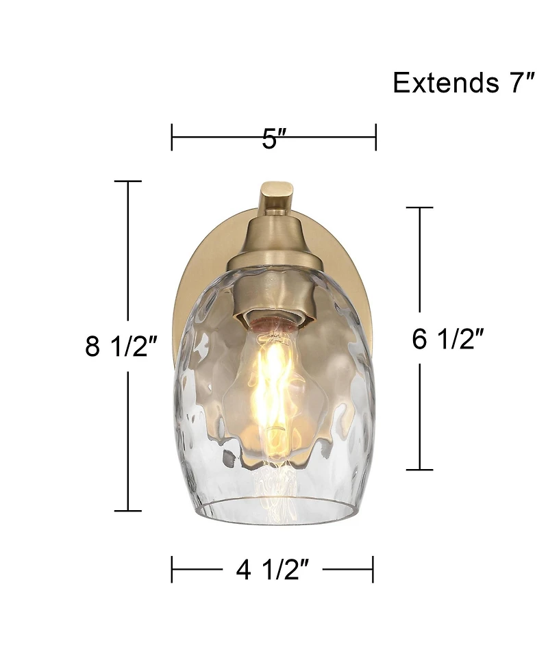 Possini Euro Design Possini Euro Stellan 8 1/2" High Satin Brass Water Glass Wall Sconce