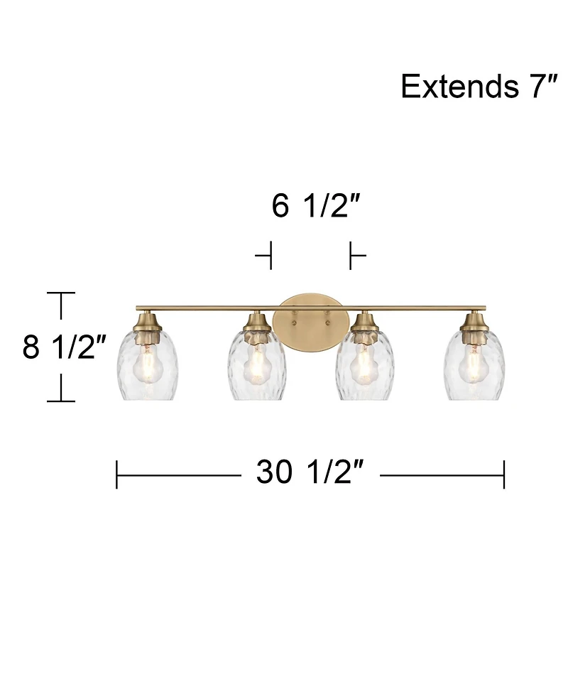 Possini Euro Design Possini Euro Stellan 30 1/2"W Satin Brass 4-Light Bath Vanity Light