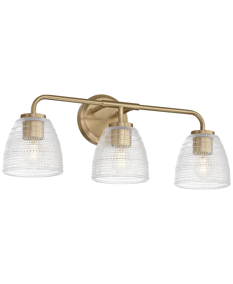 Possini Euro Design Possini Euro Sabrina 22" Wide Satin Brass and Glass 3-Light Bath Light