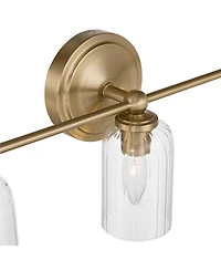 Possini Euro Design Possini Euro Oliver 21 3/4"W Satin Brass and Glass 3-Light Bath Light