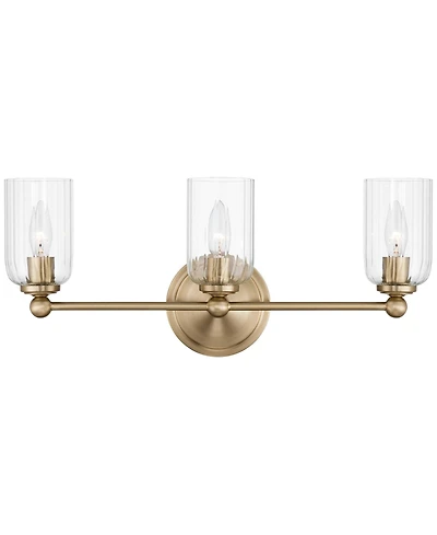 Possini Euro Design Possini Euro Oliver 21 3/4"W Satin Brass and Glass 3-Light Bath Light
