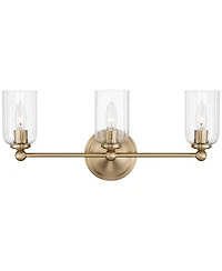 Possini Euro Design Possini Euro Oliver 21 3/4"W Satin Brass and Glass 3-Light Bath Light