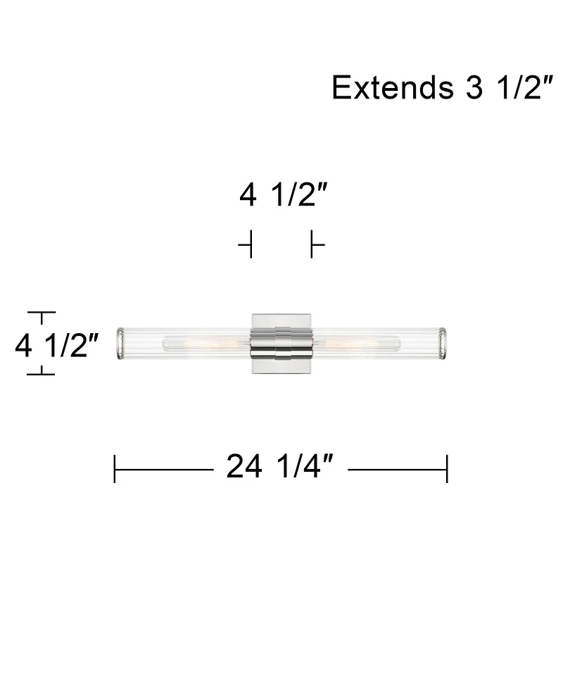 Possini Euro Design Possini Euro Adeline 24 1/4"W Polished Nickel Bath Light Set of 2