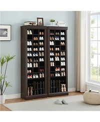 gaomon 10-Tier Shoe Storage Cabinet, Shoe Rack with 27 Shoe Cubbies and Tall Boots Storage, Freestanding Tall Shoe Organizer for Closet, Entryway, Liv