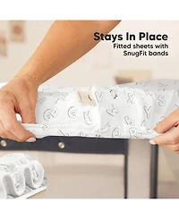 KeaBabies Mini Crib Sheets for Baby Girls, Boys, 2-Pack Soothe Pack and Play Fitted, N Mattress Sheet