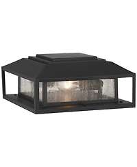 John Timberland Gregor 6" High Modern Outdoor Pier Mount Light Fixture Porch House Exterior Weatherproof Black Seeded Glass Shade