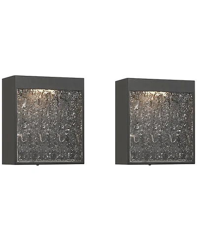 Possini Euro Design Sofia 8 1/2" High Modern Outdoor Wall Light Fixture Mount Porch House Set of 2 Led Bulb