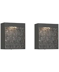 Possini Euro Design Sofia 8 1/2" High Modern Outdoor Wall Light Fixture Mount Porch House Set of 2 Led Bulb