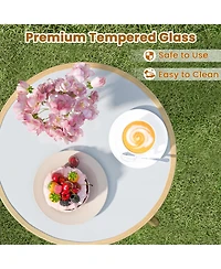 Gymax 3 Pieces Patio Bistro Set Outdoor Pe Wicker Conversation Furniture Set