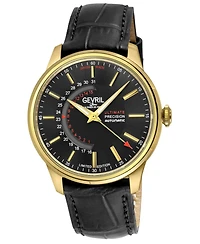 Gevril Men's Guggenheim Swiss Automatic Italian Leather Strap Watch