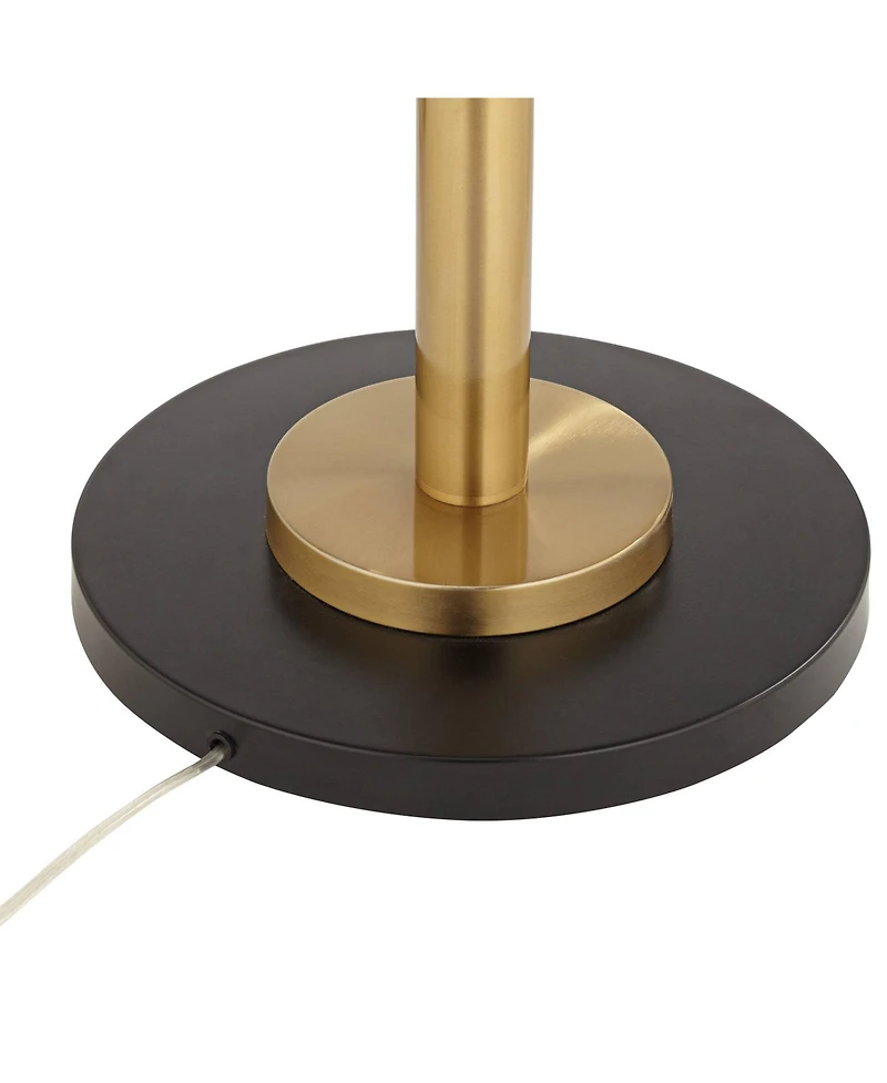 Possini Euro Design Summit Mid Century Modern 71" Tall Floor Lamp Warm Gold Matte Blaster Drum Shade for Living Room Bedroom