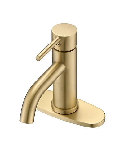 Busdays Brushed Stainless Steel Bathroom Faucet Universal 1 or 3 Hole Ada Compliant 6.57 Inch High Waterfall Spout