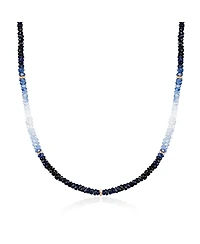 The Lovery Blue Sapphire Ombre Bead Necklace 14K Yellow Gold