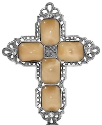 Symbols of Faith Pewter Green Octagon Cross Plaque