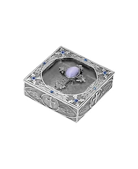 Symbols of Faith Pewter Blue Lace Agate Semi Precious With Sapphire Rosay Box