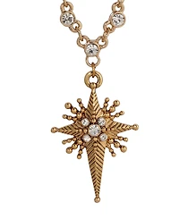 Symbols of Faith Gold Tone Crystal Glass Stones Star of Bethlehem Necklace