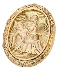 Symbols of Faith Gold Tone Jesus Mary Oval Pin