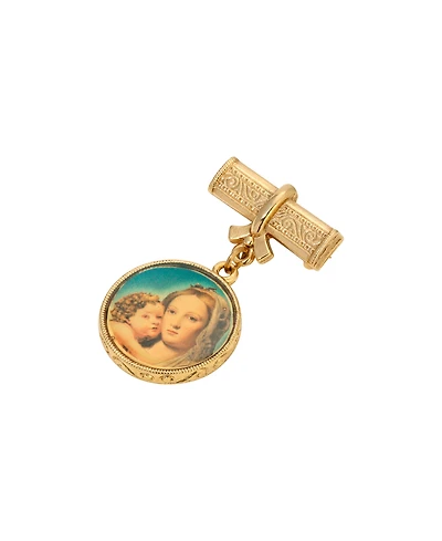 Symbols of Faith Gold Tone Round Mary Child Decal Pin