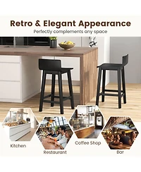 Gymax 4PCS kitchen bar stools counter height mid century chairs
