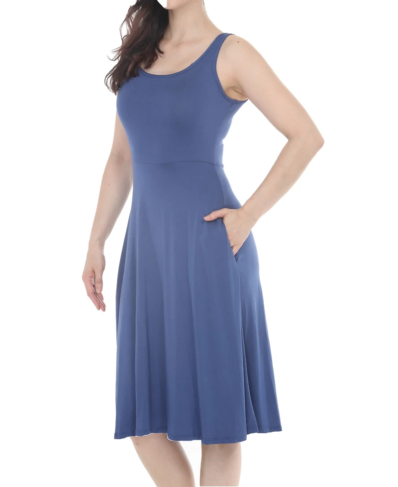 White Mark Women's Twist Front Built Skirt Maxi Dress