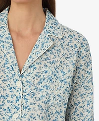 Lauren Ralph Women's Notch Collar Top and Ankle Length Pajama Pants, 2-Piece Set