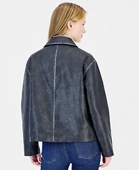 CoffeeShop Women's Oversized Faux Leather Coat