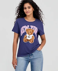 Grayson Threads, The Label Juniors' New York Teddy Graphic T-Shirt