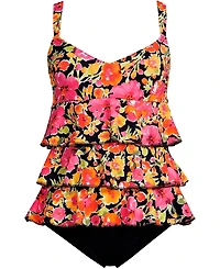Lands' End Women's Ruffle Fauxkini One Piece Swimsuit