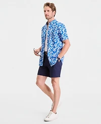 Club Room Men's Short-Sleeve Poplin Shirt, Macy's Exclusive - Floral Print
