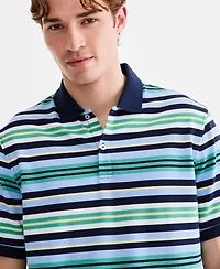 Club Room Men's Tonical Stripe Pique-Knit Polo Shirt, Macy's Exclusive - Knit