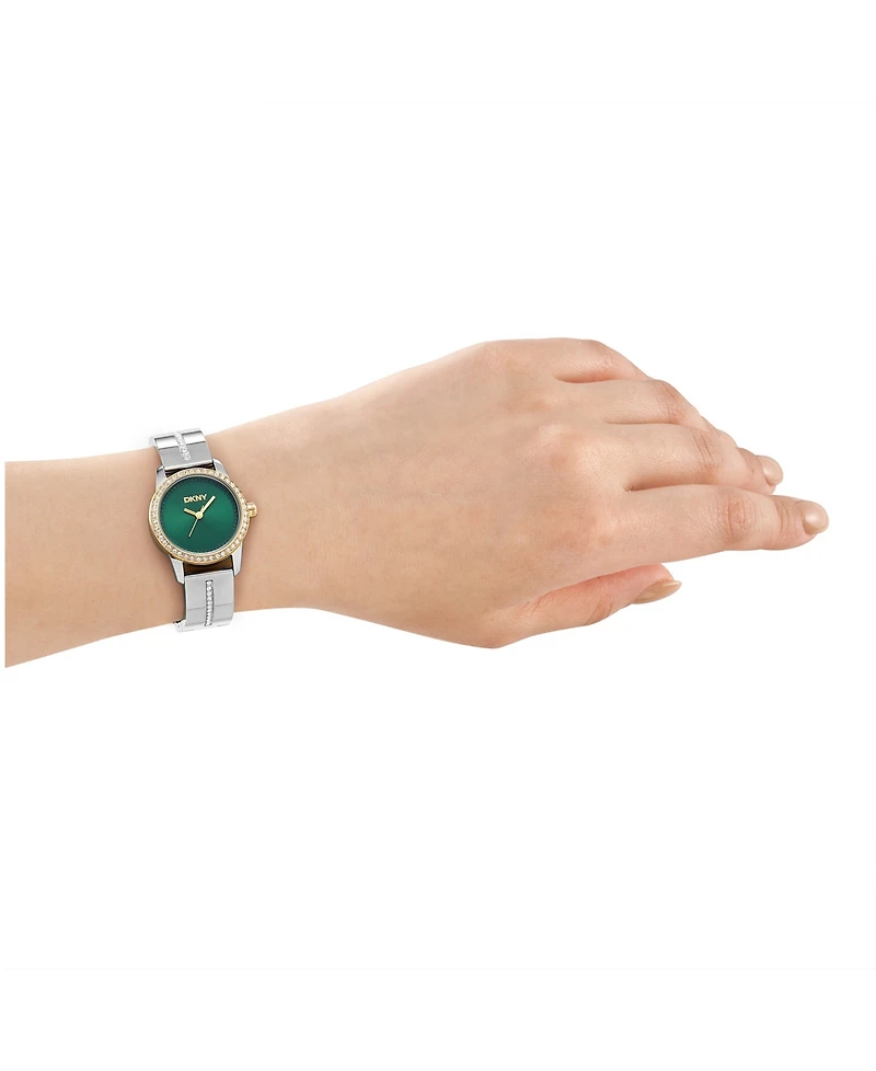 Dkny Women's Half Bangle Quartz Two-Tone Stainless Steel Watch 28mm